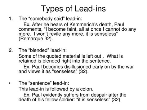 what is a lead-in in an essay